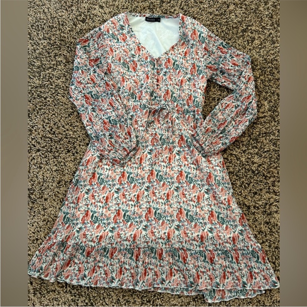 EUC Mikarose Floral Long Sleeve Dress XS
